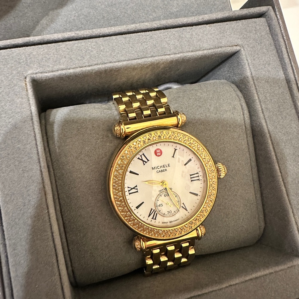 Michele Gold and Diamond Caber Watch